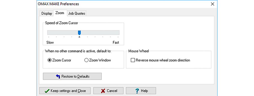 Zoom Dynamic Commands Zoom Preferences